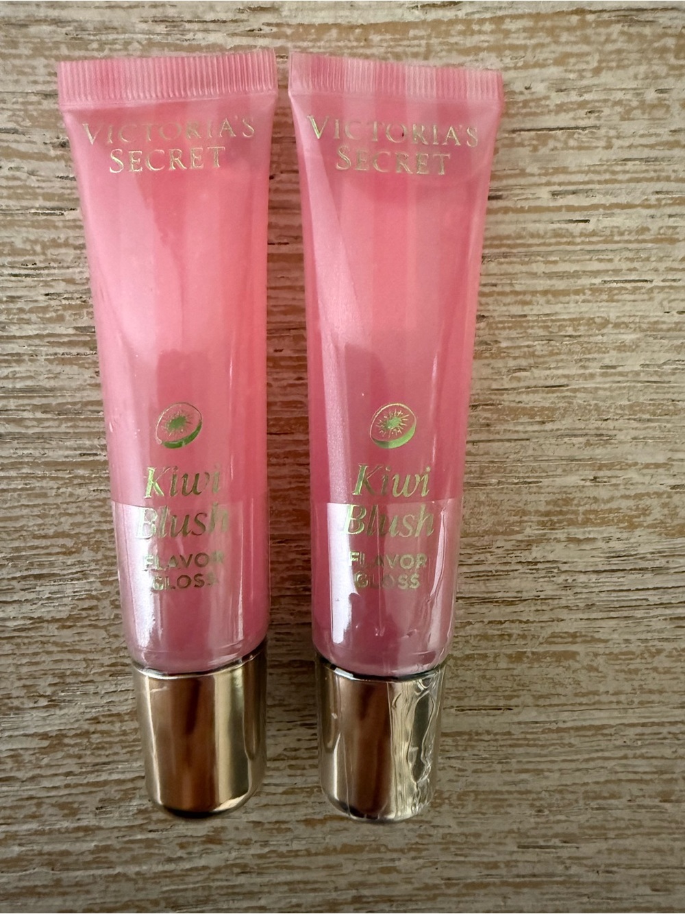Victoria's Secret Kiwi Blush Lip Gloss - Light Pink with Gold Cap